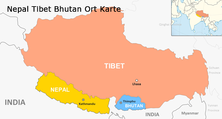 Bhutan Reise Karte