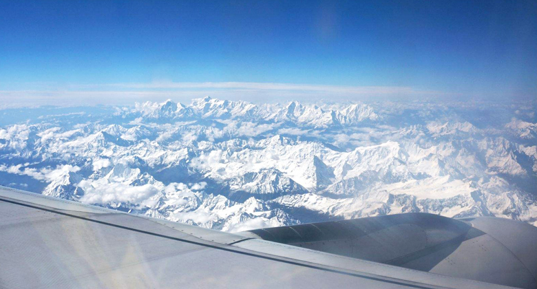 Mount Everest auf dem Flug