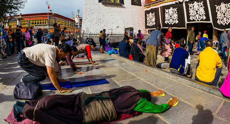 Heilige Pilger in Tibet