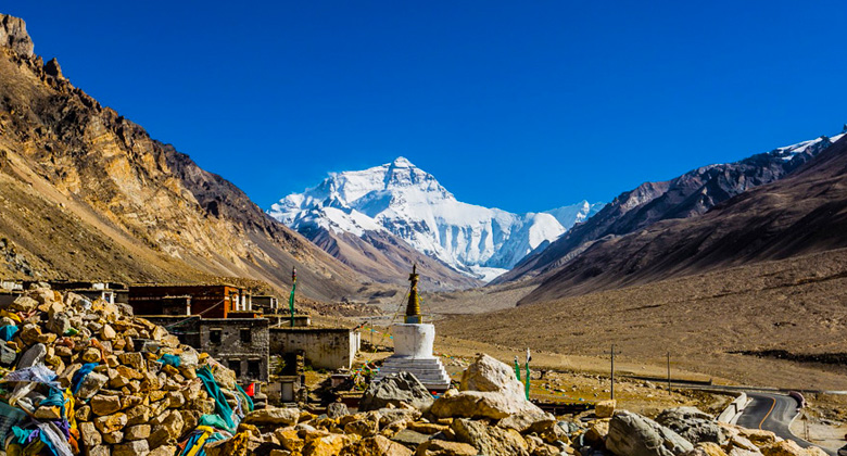 Rongbuk-Kloster und das Everest Base Camp