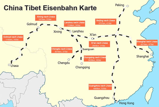 Tibet Bahn Karte