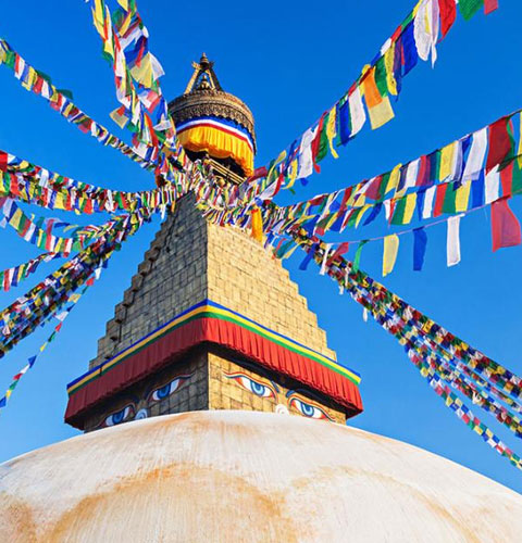 Der Boudhanath-Stupa in Kathmandu