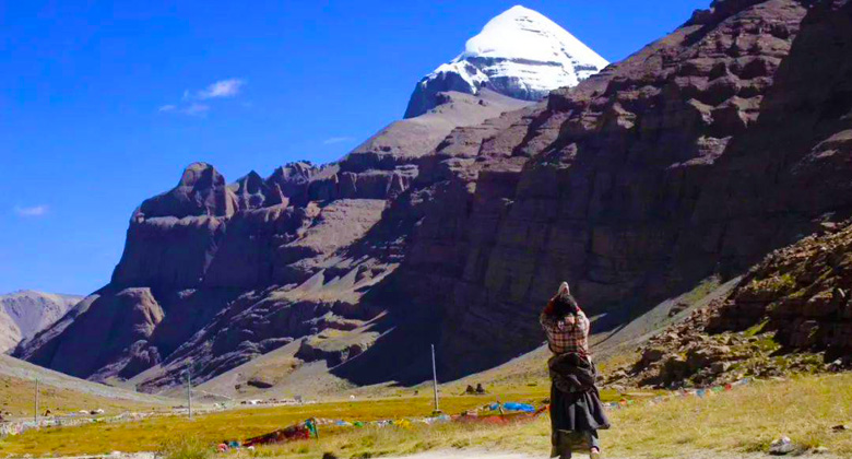 Local pilgrims kora in Mount Kailash