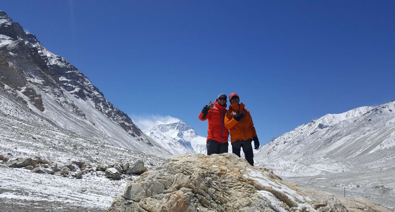 Unsere Gäste besuchten das Everest Base Camp bei schönem Wetter im Januar